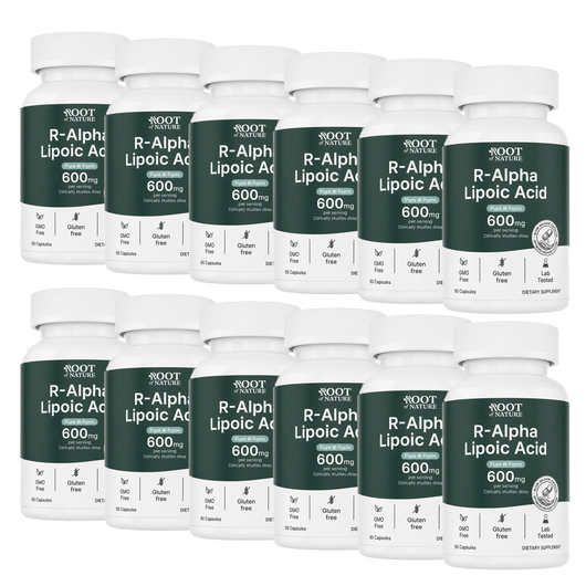 Stabilized R-ALA 600mg - 1 Year Supply (12 Bottles)