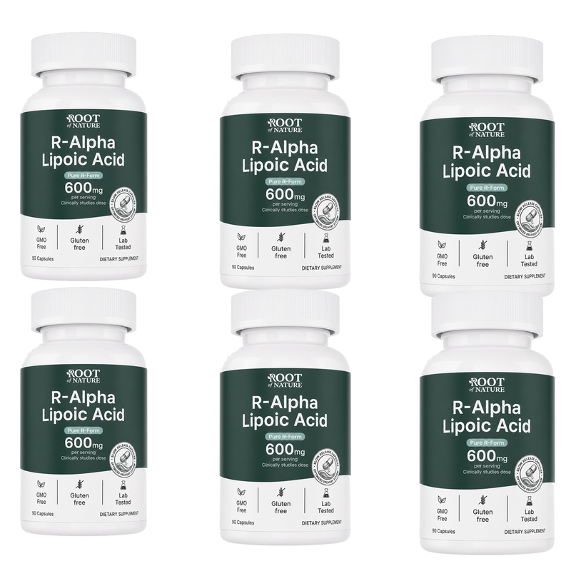 Stabilized R-ALA 600mg - 6 Months Supply (6 Bottles)