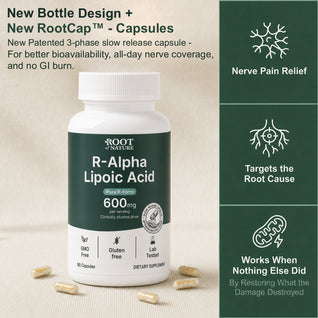Stabilized R-ALA 600mg - Advanced Nerve Support for Burning, Tingling & Numbness