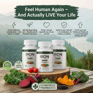 Gentle Iron + Vitamin C - Highly Absorbable Premium Chelated Iron with Organic Whole Foods