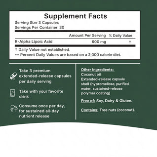 Stabilized R-ALA 600mg - Advanced Nerve Support for Burning, Tingling & Numbness