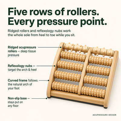 Five rows of rollers - every pressure point