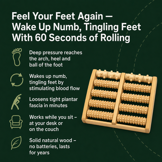 Feel your feet again - benefits of the wooden foot roller