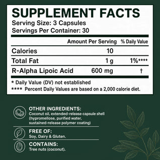 Stabilized R-ALA 600mg - Advanced Nerve Support for Burning, Tingling & Numbness