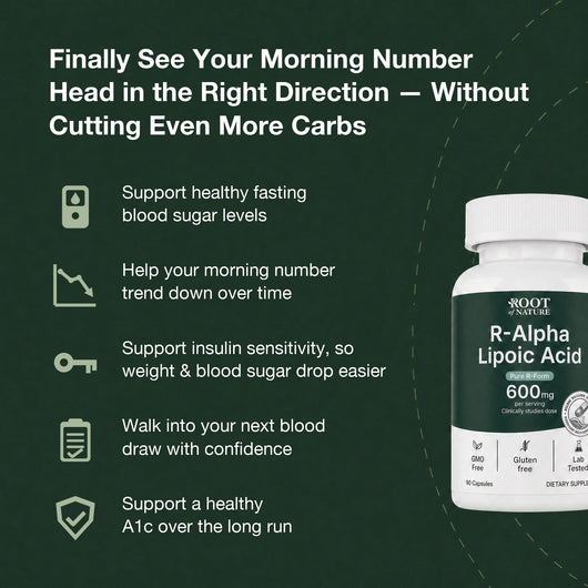 Stabilized R-ALA 600mg blood sugar benefits