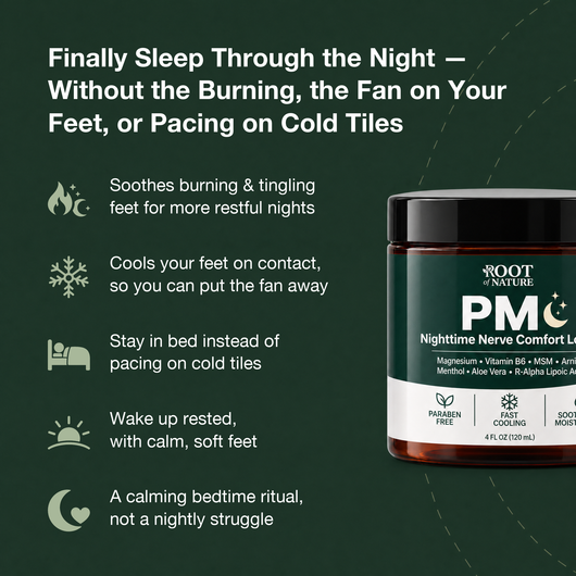Finally sleep through the night - without the burning, the fan on your feet, or pacing on cold tiles