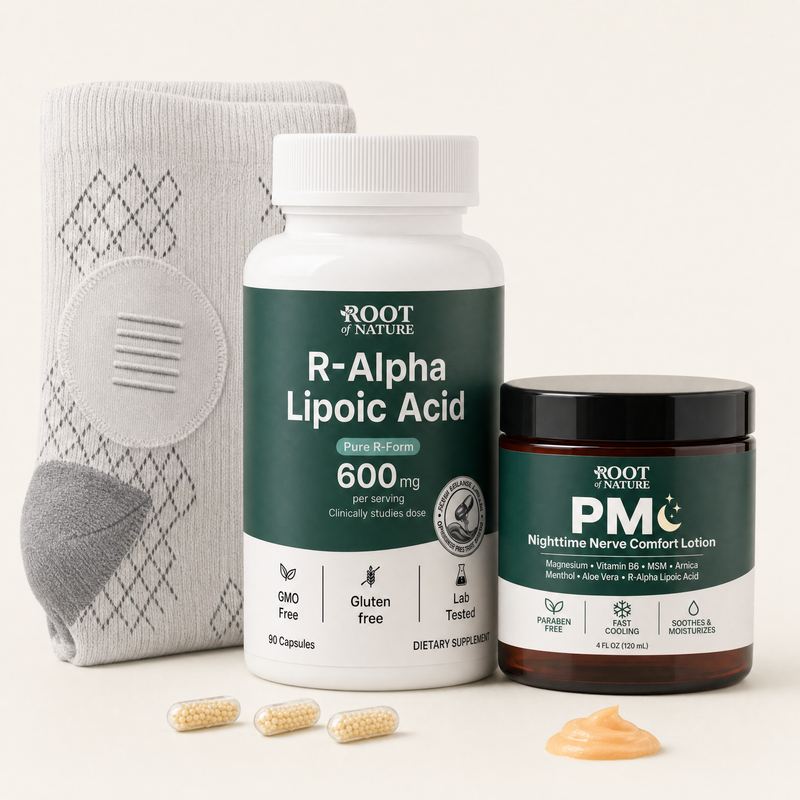 Complete Nerve Relief System - R-ALA, PM Lotion and Compression Socks